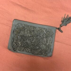 Gray Textured Women's Clutch